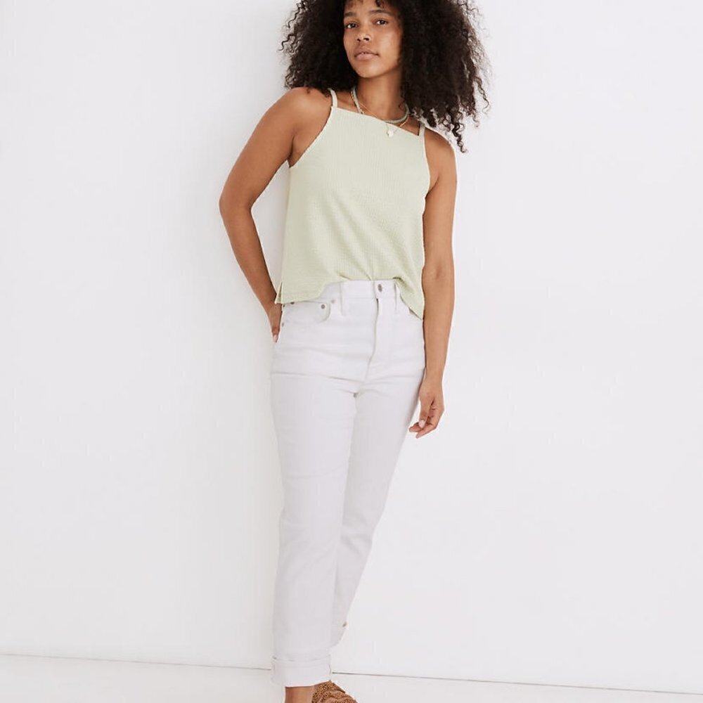 Madewell |  The High-Rise Slim Boyjean in Tile White Size 28